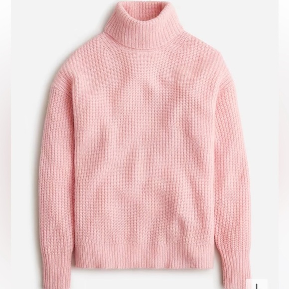J. Crew Sweater Turtleneck Wool Alpaca Cozy  Brushed Yarn Casual Classic Pink S - Picture 3 of 13